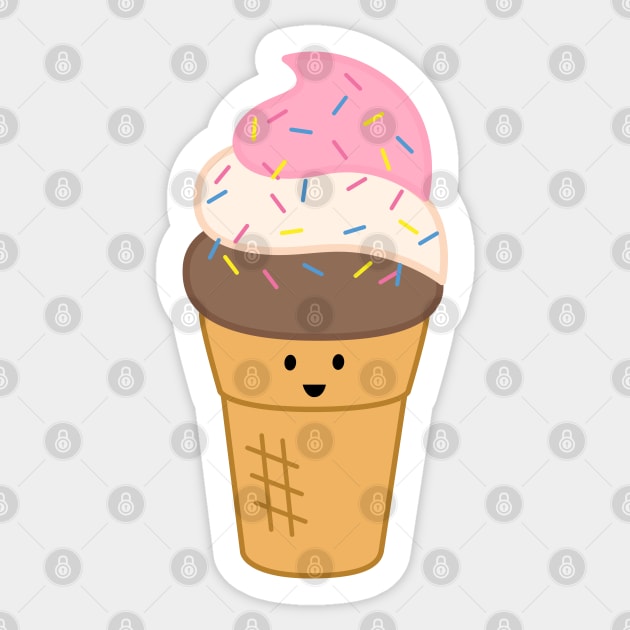 Ice Cream Cone | by queenie's cards Sticker by queenie's cards